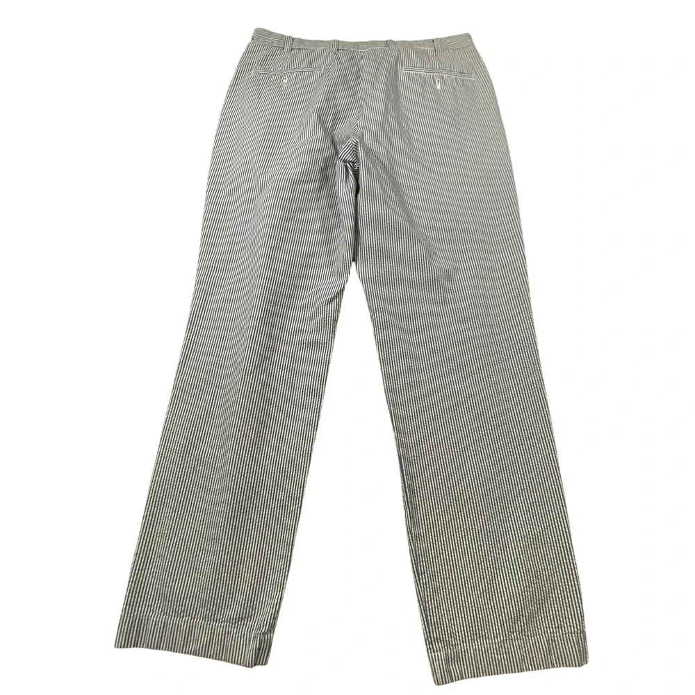 Brooks Brothers Clark Seersucker Pants Mens 36x30 Blue White Striped Cotton